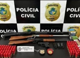 POLÍCIA CIVIL DE CAÇU APREENDE ARMAS E PRENDE EM FLAGRANTE PECUARISTA QUE AMEAÇOU EX COMPANHEIRA