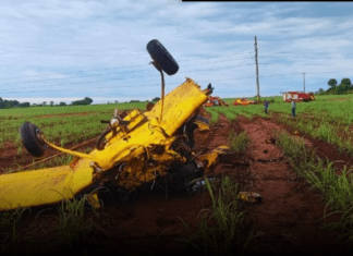 ATUALIZADA: AVIÃO CAI E PILOTO MORRE EM QUIRINÓPOLIS