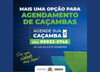 QUIRINÓPOLIS- AGENDAMENTO DE CAÇAMBA
