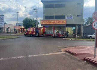 MOTOCICLISTA FICA FERIDO EM GRAVE ACIDENTE NO CENTRO DE QUIRINÓPOLIS