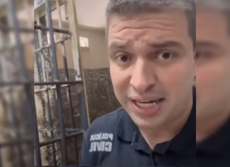Delegado de Goiás grava vídeo em cela para alertar crianças sobre o crime: Aqui é a cheirosinha