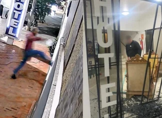 Homem é preso suspeito de destruir entrada de hotel à procura da ex