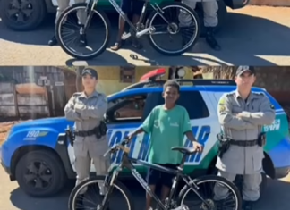 POLICIAIS DO 15º BPM REALIZAM SONHO DE JOVEM EM SERRANÓPOLIS COM DOAÇÃO DE BICICLETA