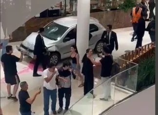 HOMEM É PRESO APÓS INVADIR SHOPPING FLAMBOYANT COM CARRO E PROVOCAR ESTRAGOS