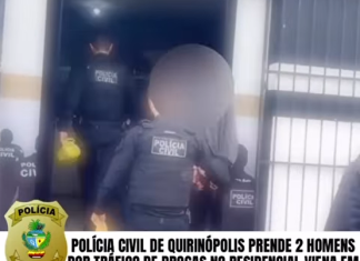 POLÍCIA CIVIL DE QUIRINÓPOLIS PRENDE 2 HOMENS POR TRÁFICO DE DROGAS NO RESIDENCIAL VIENA EM QUIRINÓPOLIS