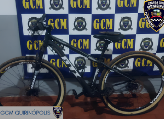 GCM RECUPERA BICICLETA FURTADA EM UBS NO BAIRRO SANTANA, EM QUIRINÓPOLIS
