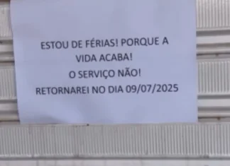 ‘A vida acaba, o serviço não’: aviso de férias no centro de Goiânia viraliza
