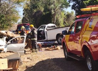 Colisão frontal entre dois veículos deixa três mortos e dois feridos GO-215