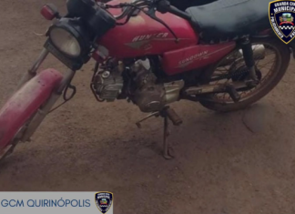 GUARDA CIVIL MUNICIPAL DE QUIRINÓPOLIS RECUPERA MOTOCICLETA FURTADA NO BAIRRO ALPHAVILLE