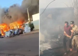 Irmãos são resgatados de casa em chamas em Teresópolis de Goiás; vídeo