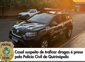 Casal é preso em Quirinópolis suspeito de tráfico de drogas