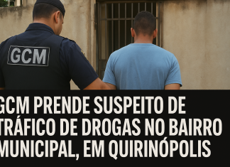 GCM prende suspeito de tráfico de drogas no Bairro Municipal, em Quirinópolis